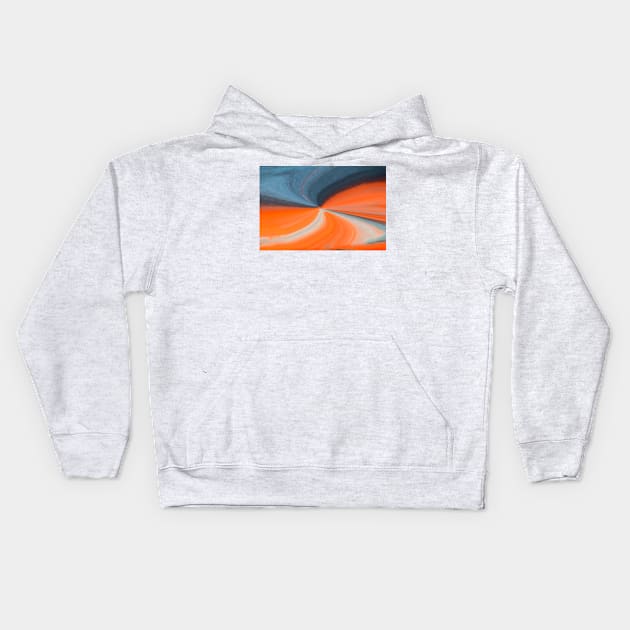 Orange And Blue Art Kids Hoodie by Cynthia48